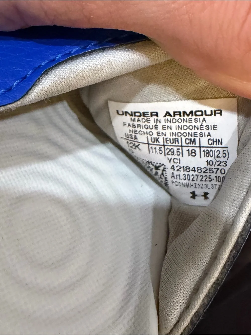 Under Armour Kids Royal Blue and White Slide Sandals
